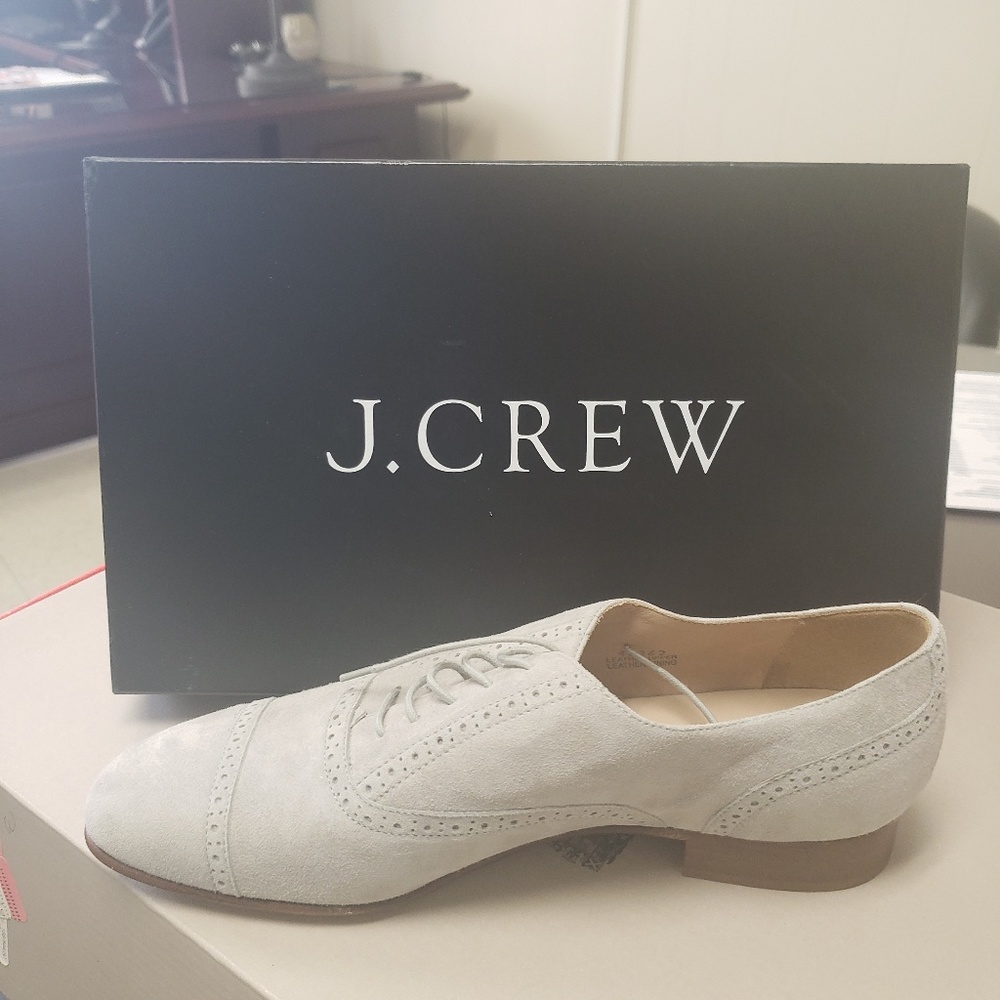 J. CREW suede oxfords, new condition